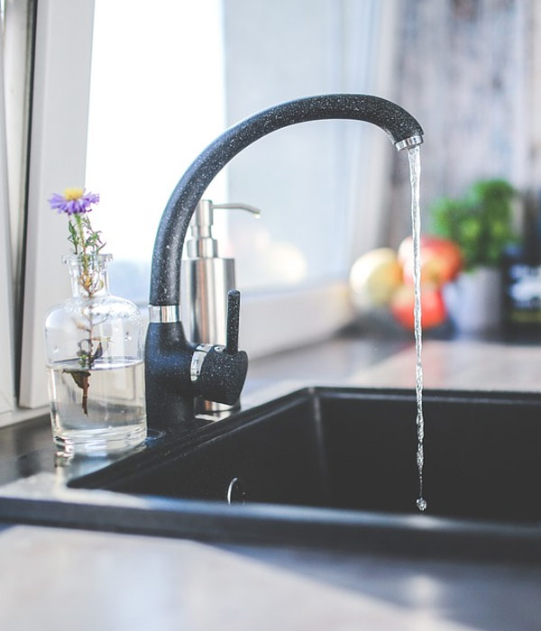 kitchen sink tap running